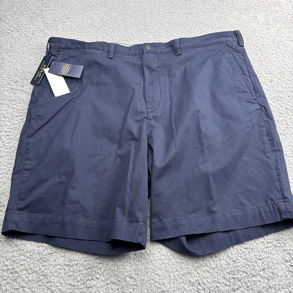 Polo Ralph Lauren Shorts Men 42 x 9 Blue Classic Fit Chino Stretch Cotton Preppy